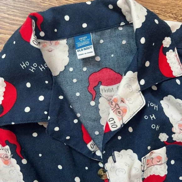 NEW! Old Navy Santa Christmas Gender-Neutral Matching Flannel Pajama Medium (8) - Picture 2 of 5